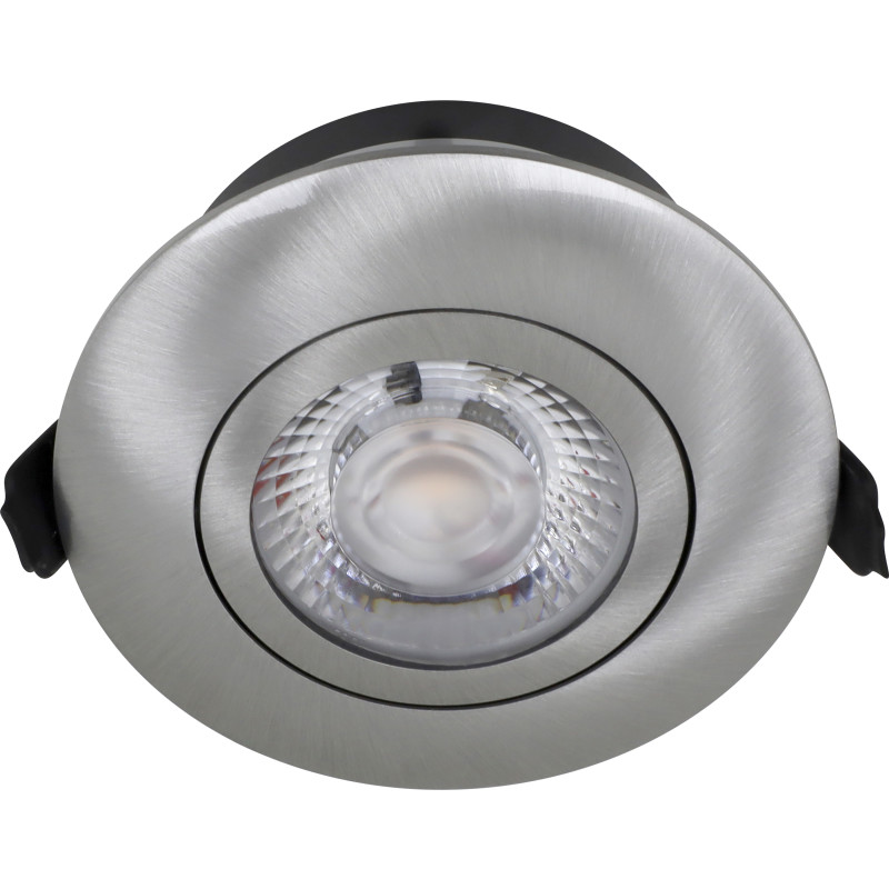 Nordtronic Low Profile Flexible indbygningsspot, Ø8,3 cm, børstet alu, 2700K