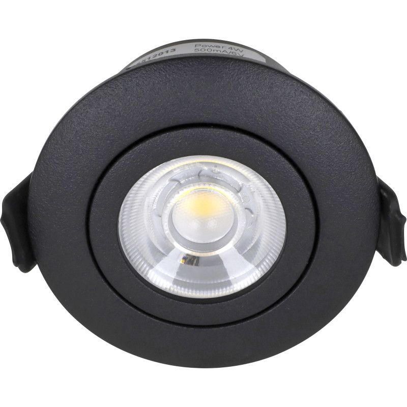 Nordtronic Low Profile Flexible G2 indbygningsspot 55 - 3000K, 280lm, inkl. driver, Sort (mat) / Inden- og udendrs