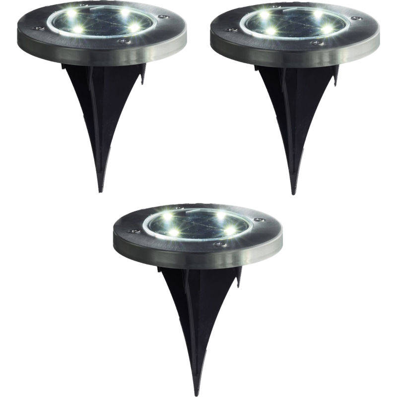 Veli Line tr&auml;dg&aring;rdslampa solcell, 3-pack
