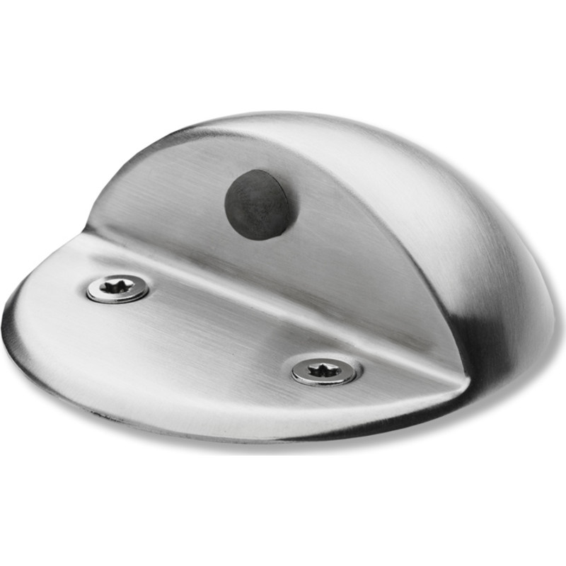 Randi Line 18 skildpadde drstop, 80 mm, 30 mm, matbrstet rustfrit stl, sort gummianslag