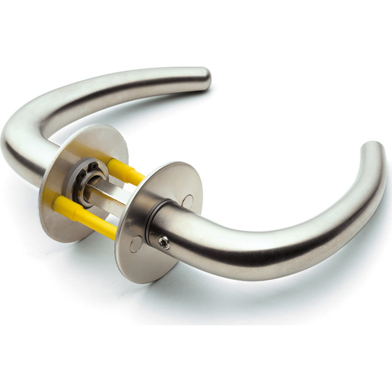 dørgreb cu-form m/ro 00-40 l18 monteret massiv roset ø50x2mm