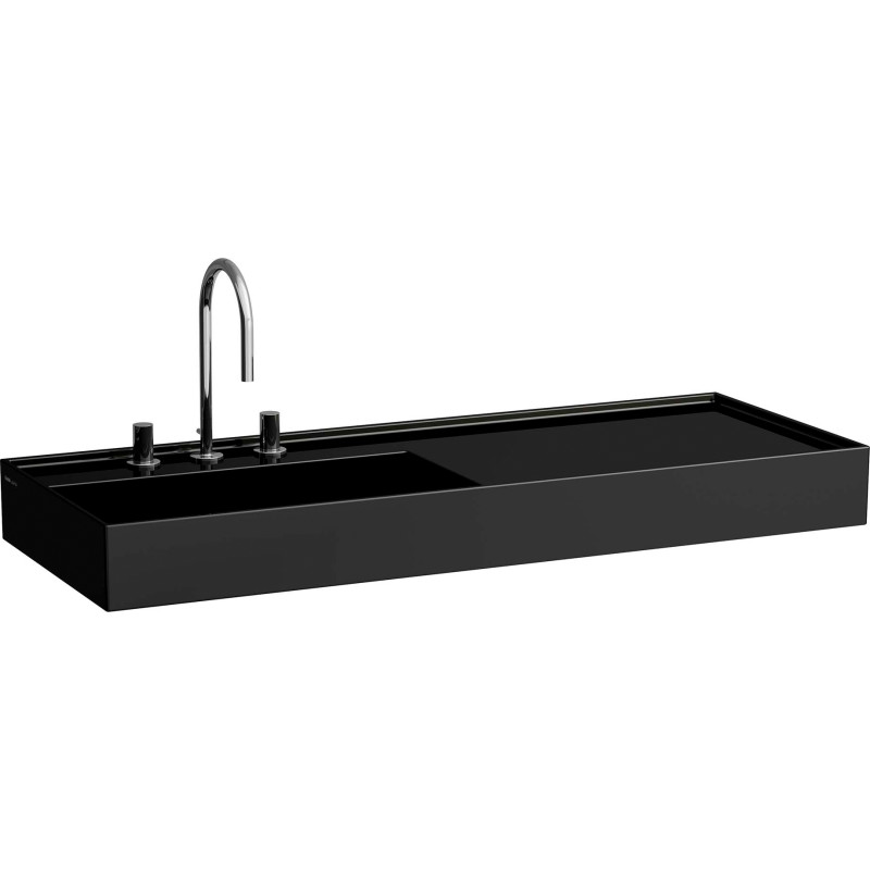Kartell Laufen tvättställ, 120x46 cm, vänster, svart