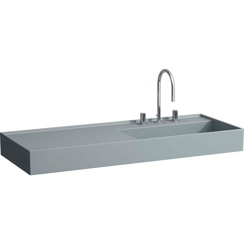 Kartell Laufen tvättställ, 120x46 cm, höger, matt grå