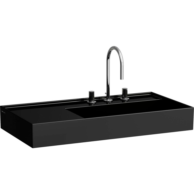 Kartell Laufen tvättställ, 90x46 cm, höger, svart