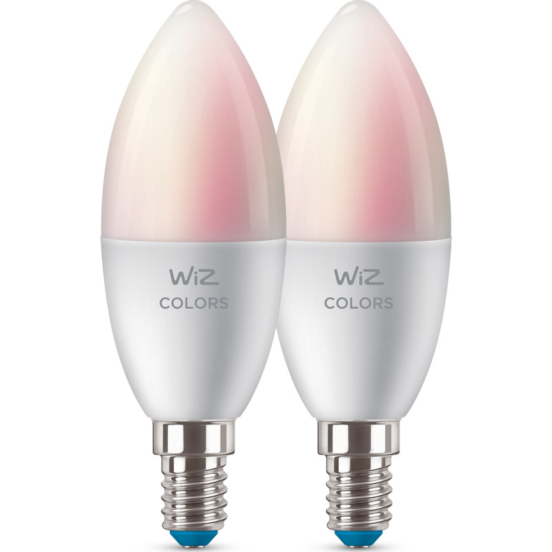 WiZ Full Color C37 E14 Smart Kertepære 2-pakke - RGB/16 millioner farver + dæmpbart hvidt LED-lys