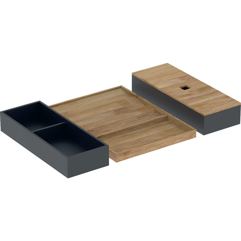 Geberit skuffeindsats, til 60 cm skuffe, bambus/sort