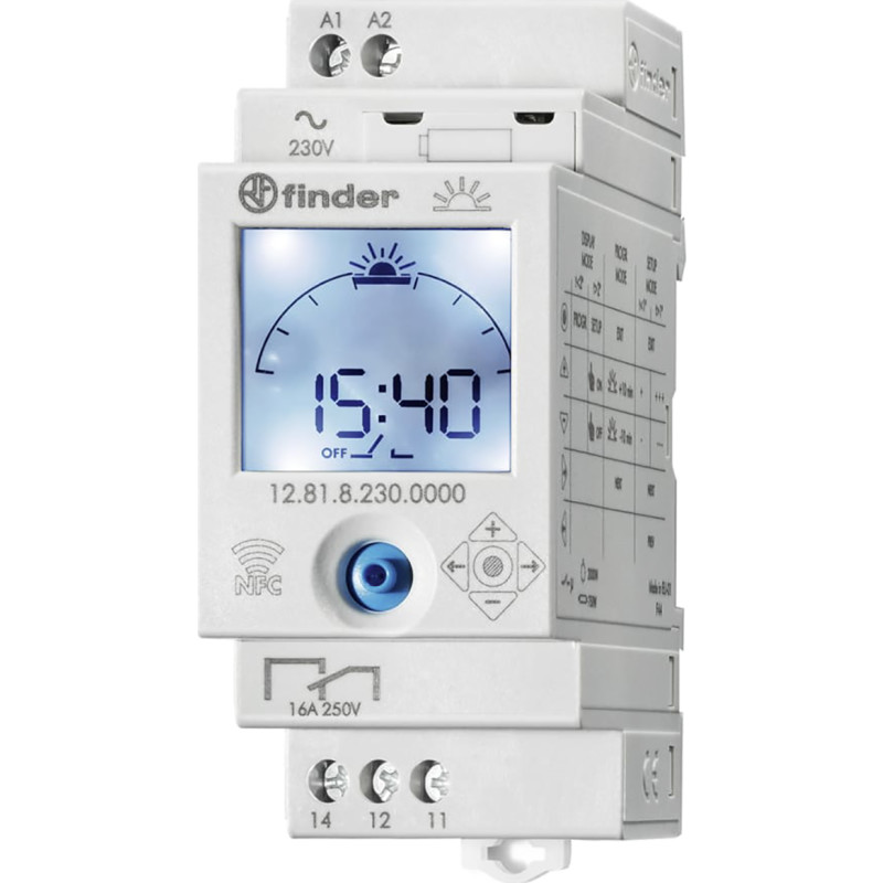 Finder Astrour 1CO, 16A, 250VAC, NFC/Manuel Setup