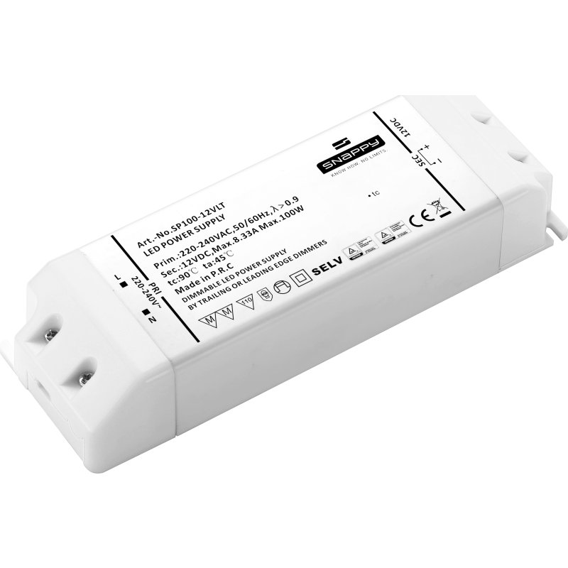 Snappy LED driver, dæmpbar, 12V, 100W