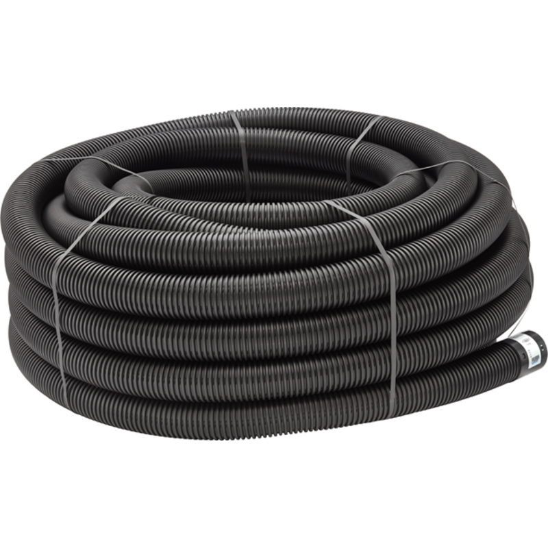 50 meter Uponor PE dräneringsrör 92/80 mm, svart