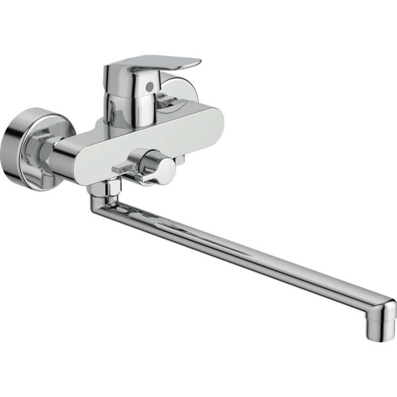 Ideal Standard Ceraflex Kar-/brusearmatur med svingtud 320 mm med forskruninger & rosetter. Krom