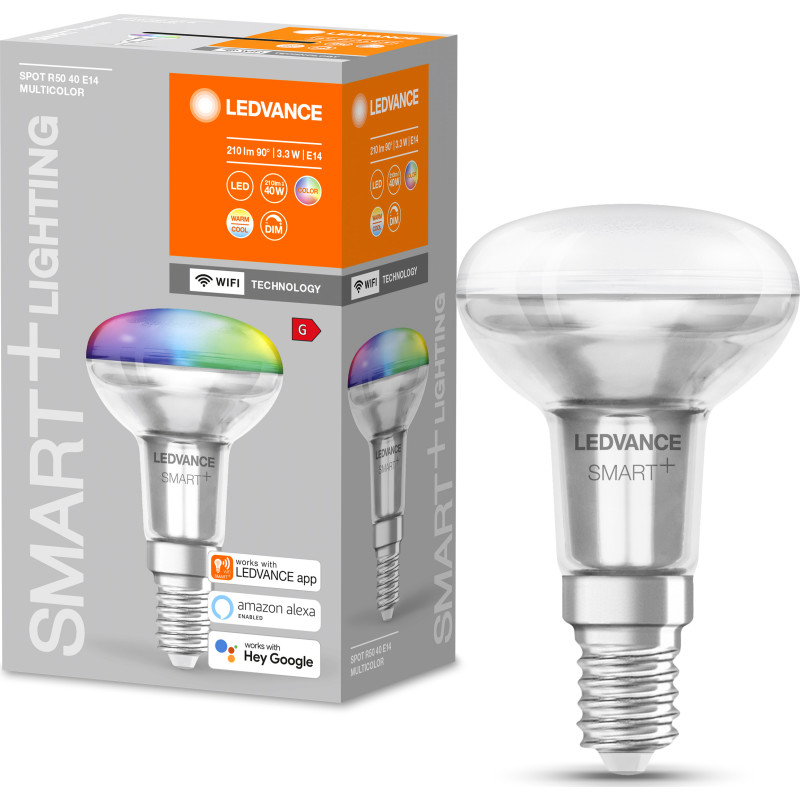 Ledvance Smart+ Wi-Fi E14 reflektorlampa, f&auml;rg&auml;ndring + justerbar vit