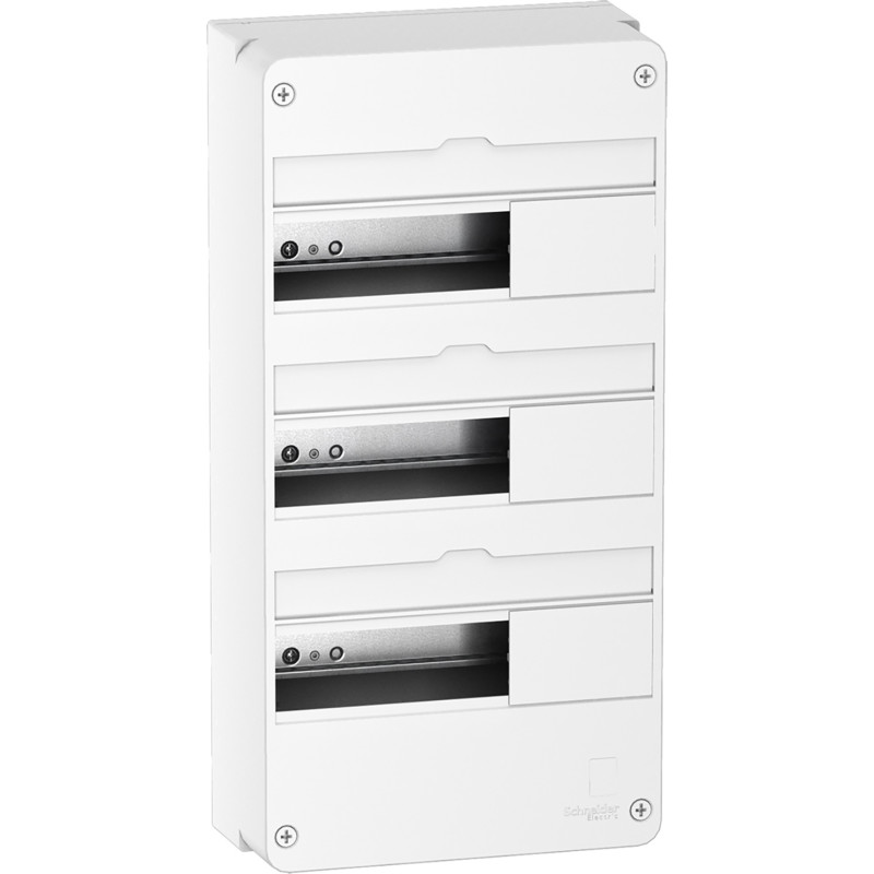 Schneider Electric Afdækning vægmonteret gruppetavle resi9 cx tavle 3 rækker 13 moduler hvid ral9003 uden dør