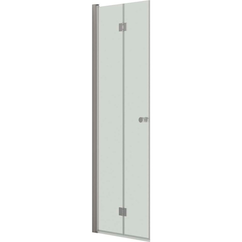 Dansani Match brusedør, model B, 67 cm, klart glas, satin profil