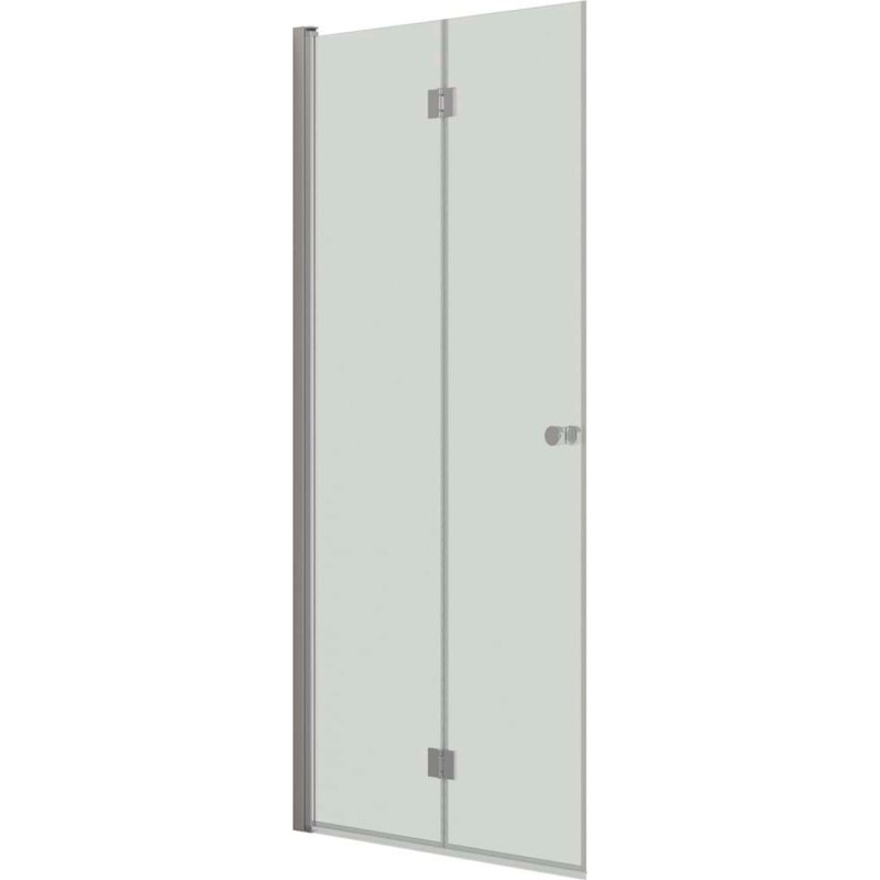 Dansani Match brusedør, model B, 97 cm, klart glas, satin profil