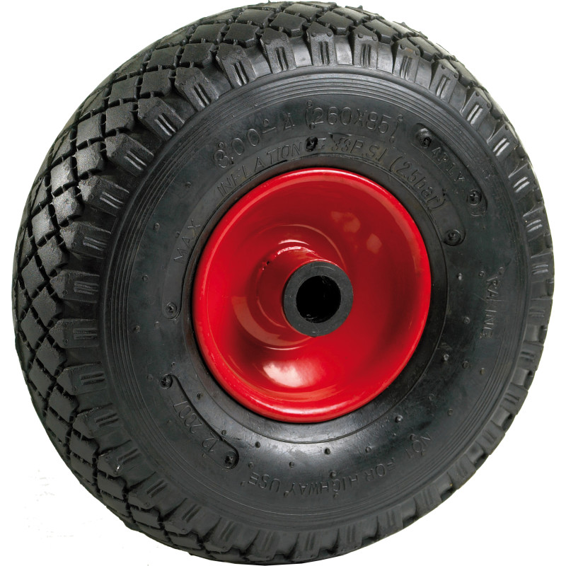 Hjul til skkevogn, 3.00x4/4, med rulleleje, 20x75 mm nav - Ravendo