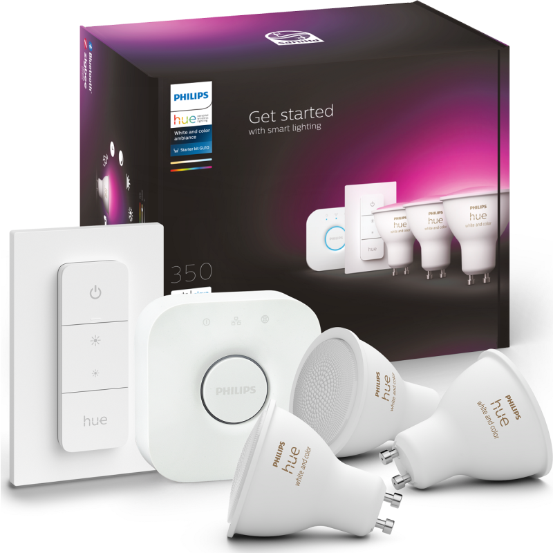 Philips Hue White Color Ambiance GU10 spotlampa, startpaket