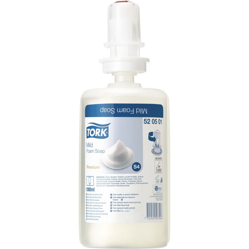 Tork S4 Premium skumtvål, 1000 ml, för dispenser