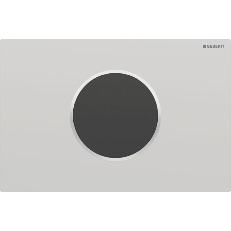 Geberit Sigma 10 Round betjeningsplade, berøringsfri, batteridrift, mat krom/krom