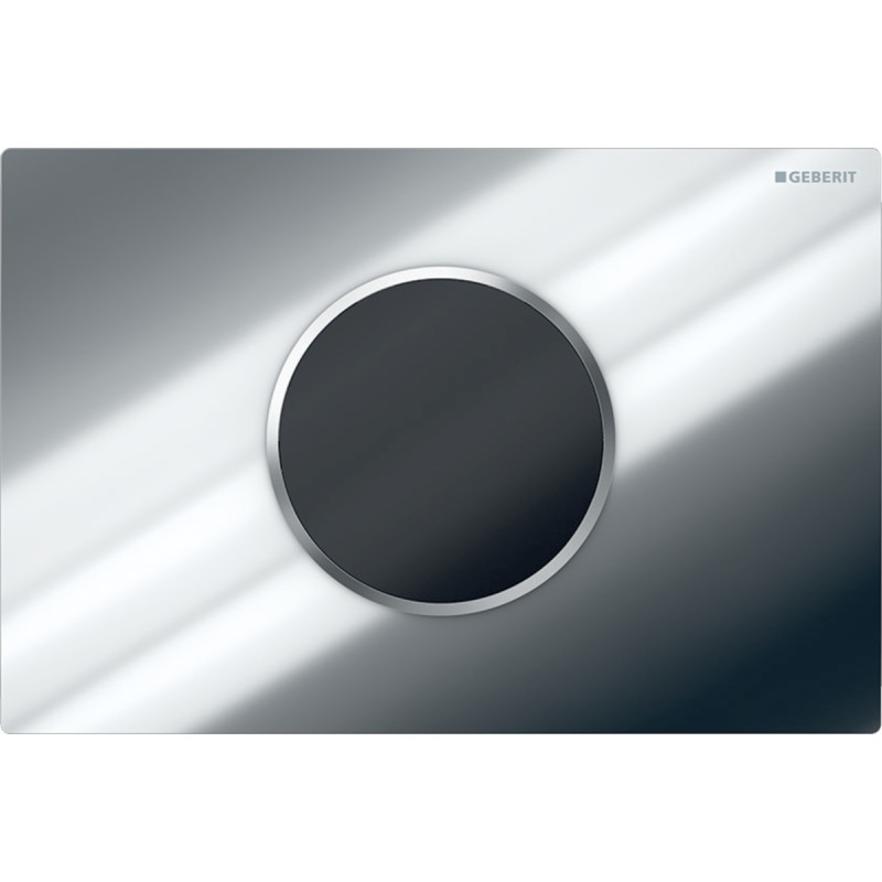 Geberit Sigma 10 Round betjeningsplade, berøringsfri, batteridrift, krom/mat krom