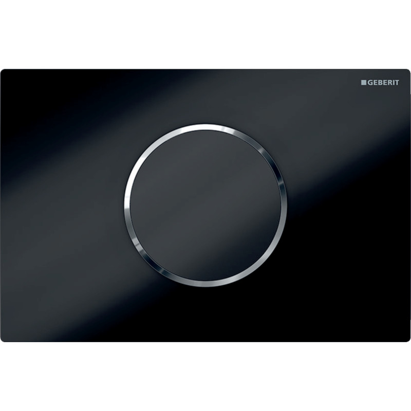 Geberit Sigma 10 Round betjeningsplade, berøringsfri, batteridrift, sort/krom