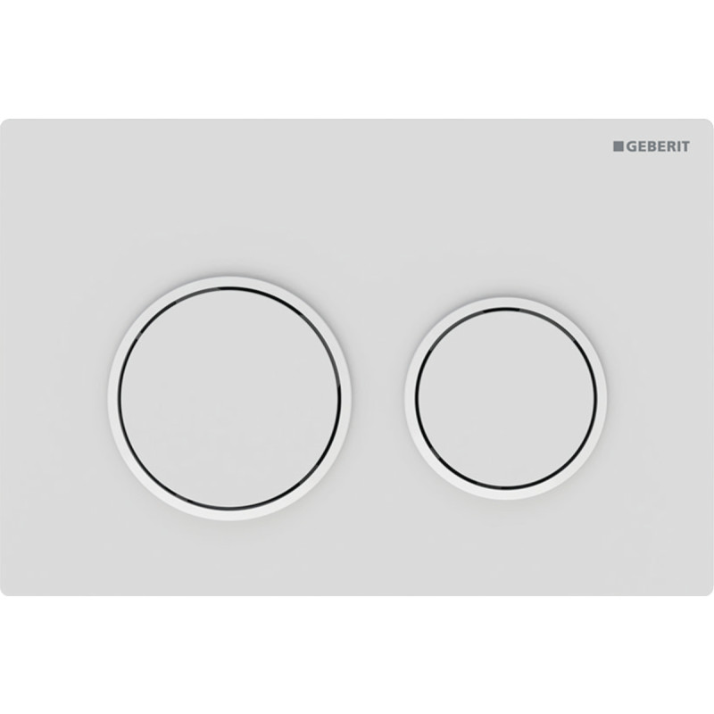 Geberit Omega 20 Round betjeningsplade, mat hvid/hvid