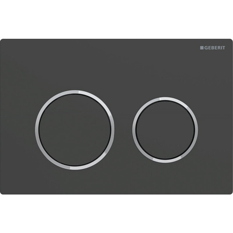 Geberit Omega 20 Round betjeningsplade, mat sort/krom