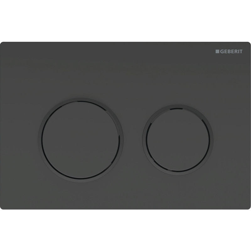 Geberit Omega 20 Round spolplatta, svart/matt svart