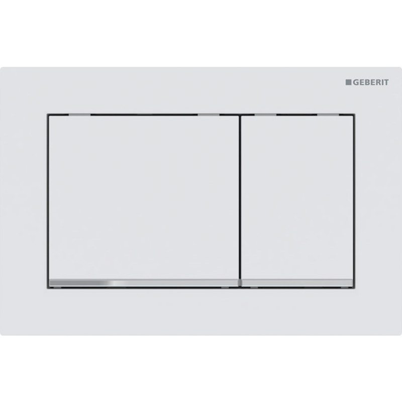 Geberit Omega 20 Square betjeningsplade, mat hvid/krom