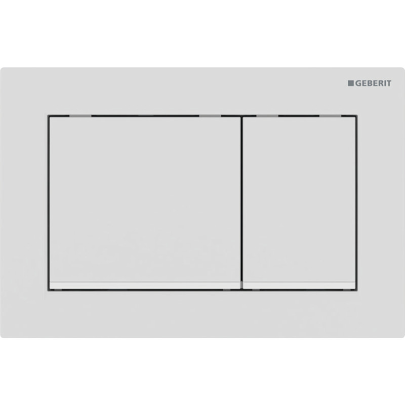 Geberit Omega 20 Square betjeningsplade, mat hvid/hvid