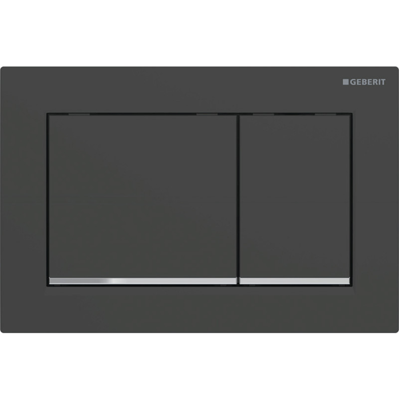 Geberit Omega 20 Square spolplatta, matt svart/krom