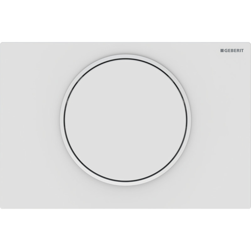 Geberit Sigma 10 Round betjeningsplade, mat hvid/hvid