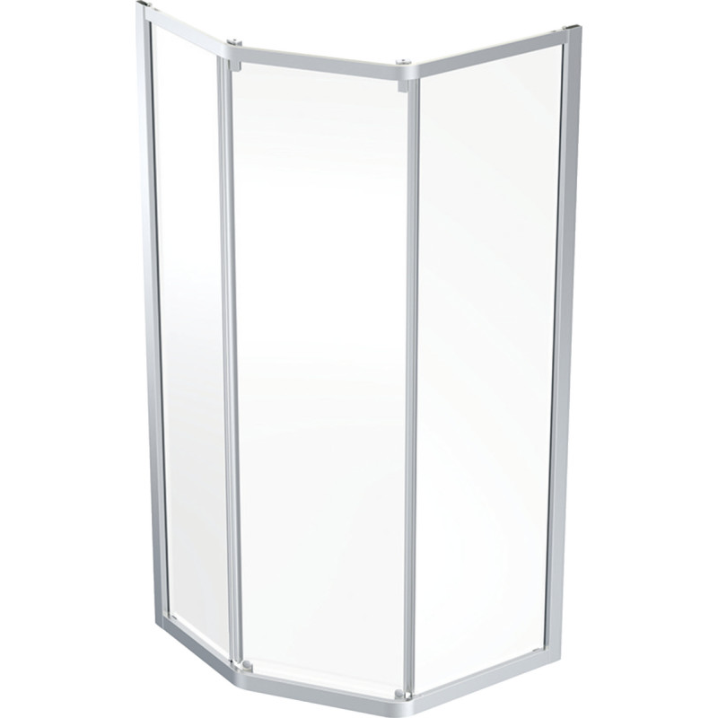 Contura Shower Showerama brusehjørne, 89x79 cm, klart glas, aluminium profil