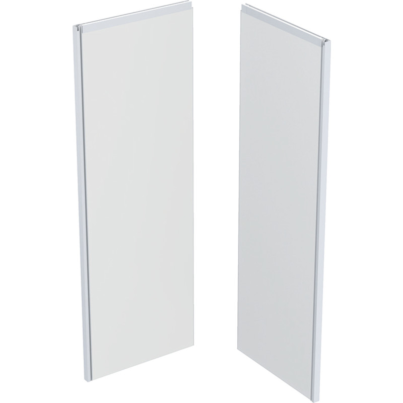 Contura Shower Showerama bagelement, brusevæg, 90x90 cm, frostet glas, hvid profil
