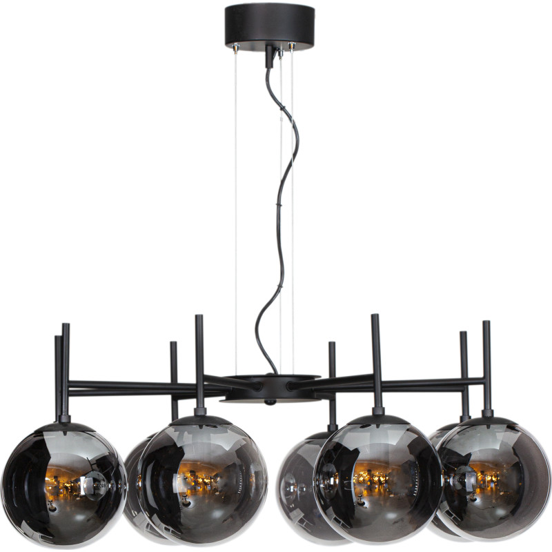 Boyle Lysekrone Black/Smoke Grey - By Rydéns - Spisestue - Moderne - Glas - Med flere lyskilder