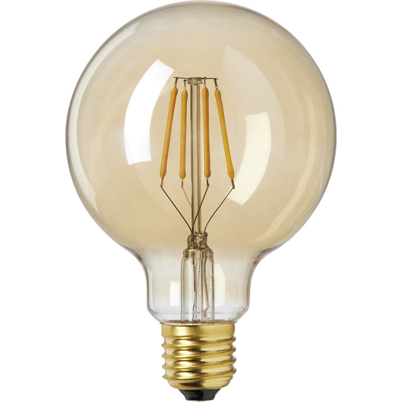 Nielsen Light E27 globepære, ravfarvet, Ø9,5 cm