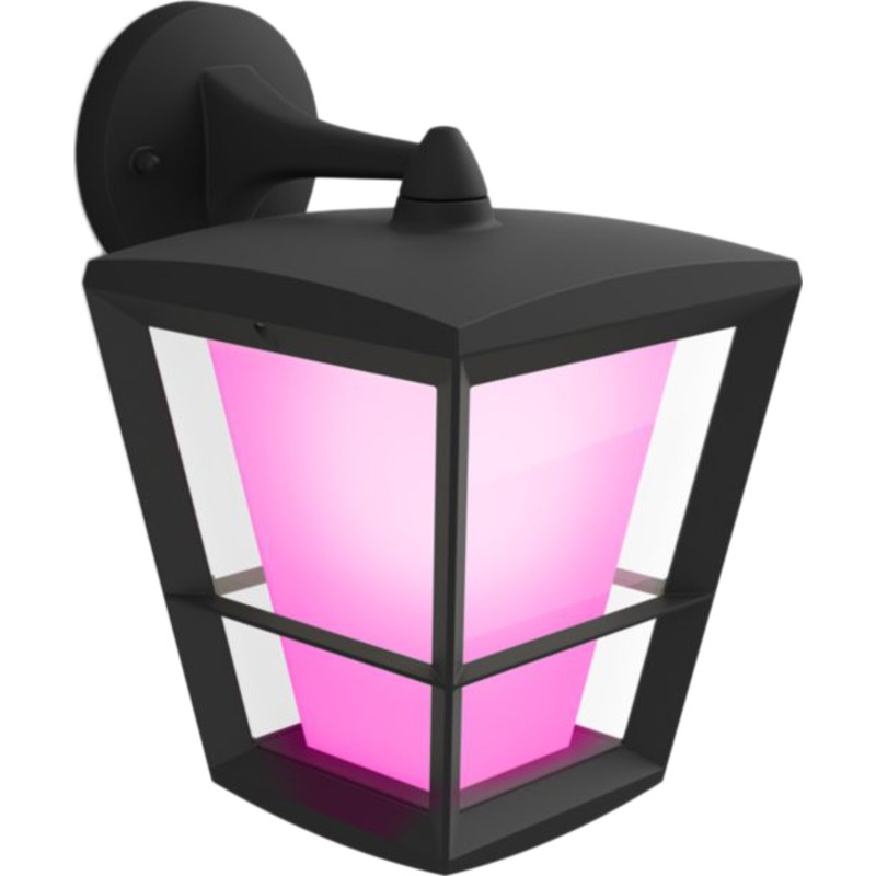 Philips Hue Econic White and Color Ambiance Nedadvendt Udendørs Væglampe Sort 15W