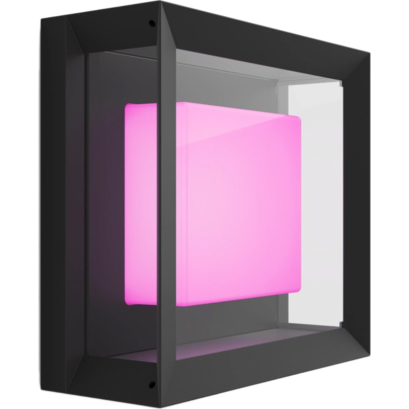 Philips Hue Econic White and Color Ambiance Firkantet Udendørs Væglampe Sort 15W
