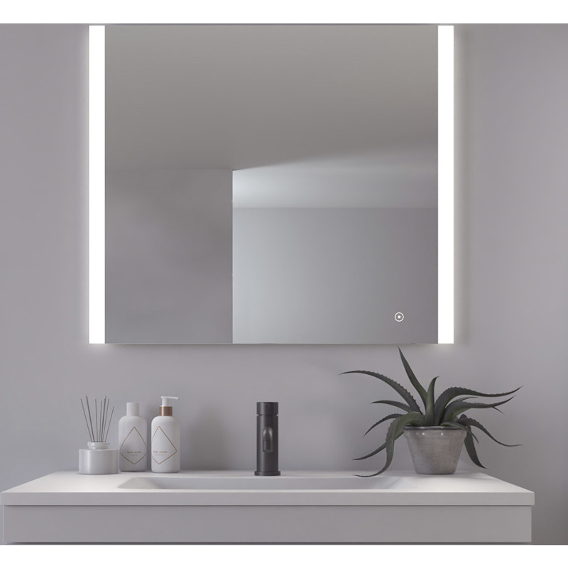 Loevschall Vega spegel med belysning, dimbar, touch, 80x70 cm