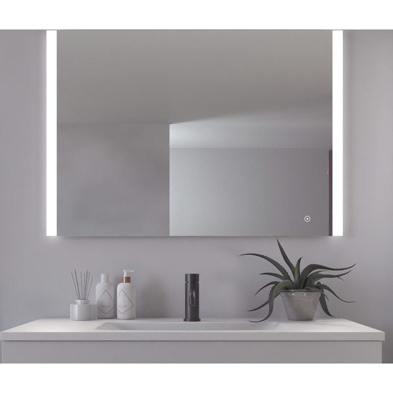 Loevschall Vega spegel med belysning, dimbar, touch, 100x70 cm