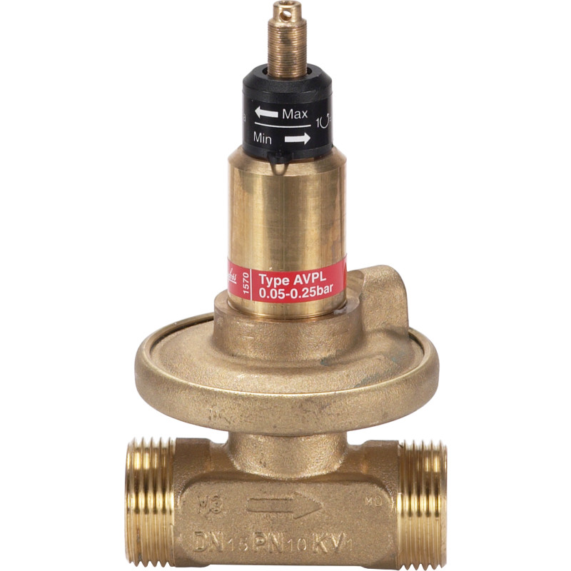 AVPL 15 differens regulator, DN 15, 3/4" tilslutning, 0,05-0,25 bar