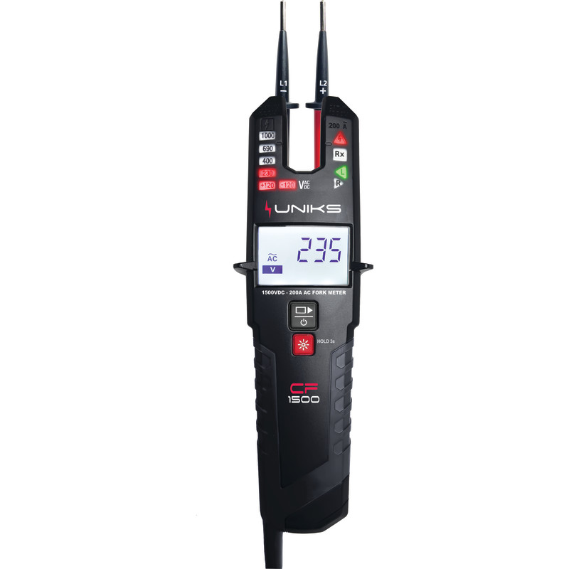 Schneider Uniks CF1500D spændingstester med åben strømtang, CAT IV