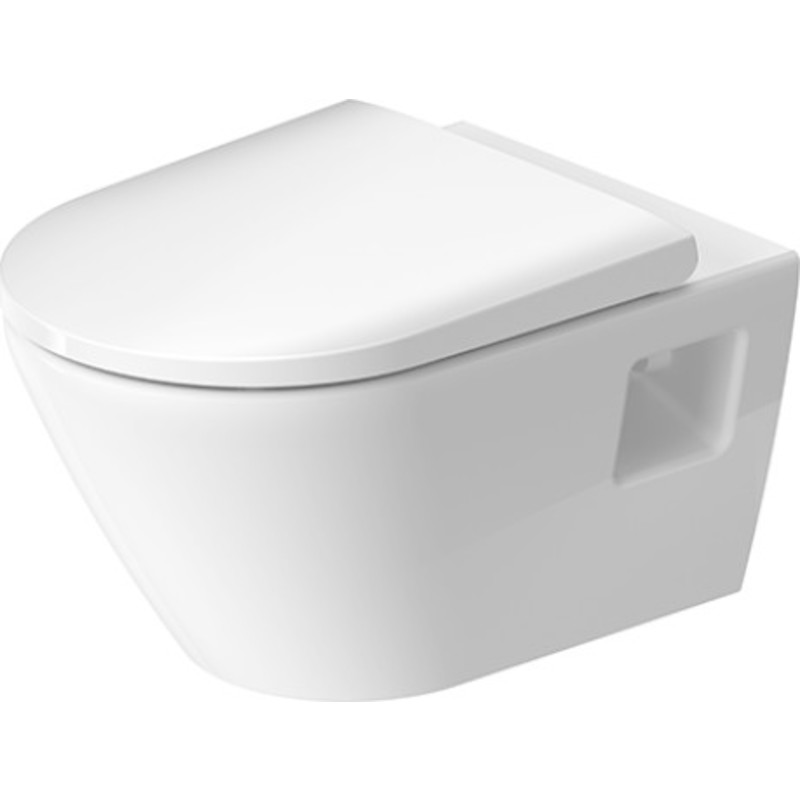 Duravit D-Neo hængeskål & sæde 370x540x400 mm, åben skylle-rand, hvid højglans