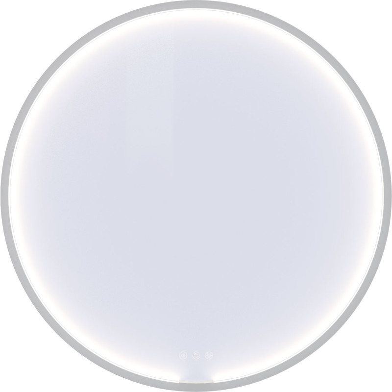 Dansani You Moon spegel med belysning, matt vit, Ø75 cm