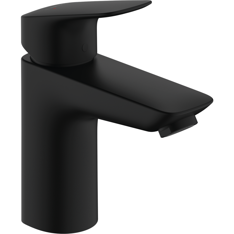 hansgrohe Logis 1-grebs håndvaskarmatur 100 med push-open bundventil, mat sort