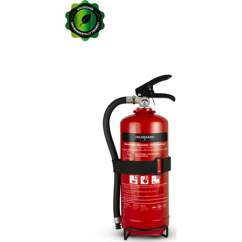 Housegaard brandslukker pulver 2 kg. med beslag