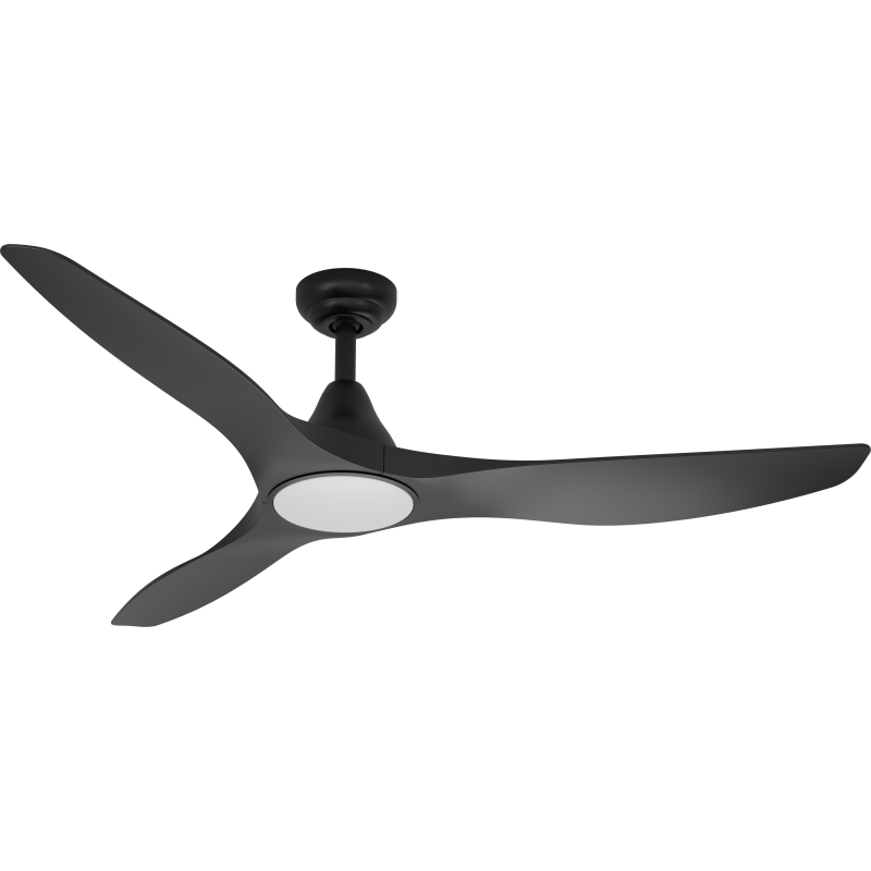 Eglo Portsea ventilator med lys, sort