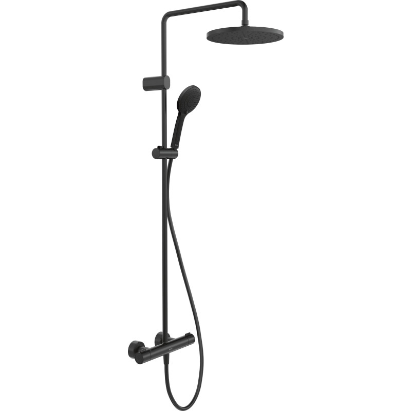 Duravit brusesystem 1000 i sort mat, inkl hånd/hovedbruser