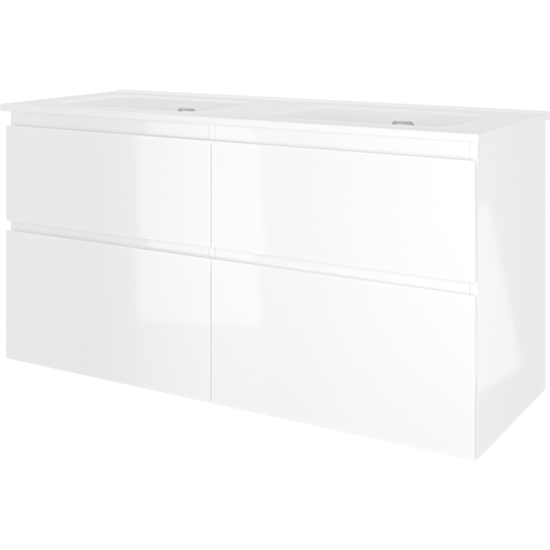 Sanibell Proline möbelpaket, 121x46 cm, vit högglans