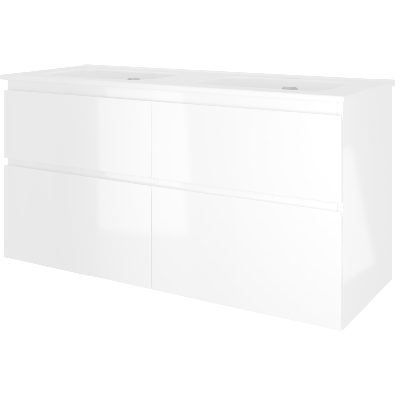 Sanibell Proline möbelpaket, 121x46 cm, vit högglans