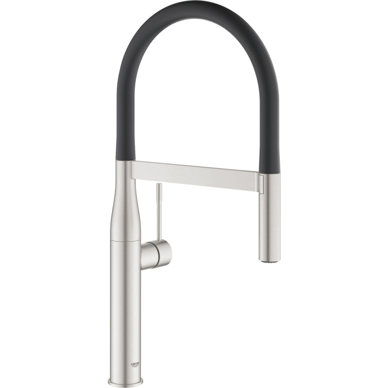 GROHE Essence køkkenarmatur med prof spray, sort slange, supersteel